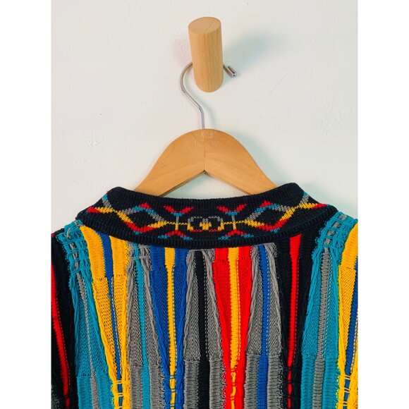 Vtg COOGI Multicolor Striped Sweater L100% Mercerised Cotton Made In Australia - Picture 6 of 11